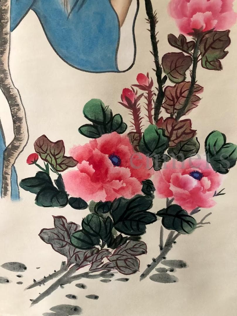 中国古美術・純手描き四尺人物掛軸・国画・斉白石印款・宣紙・茶道・賞物・肉筆・書