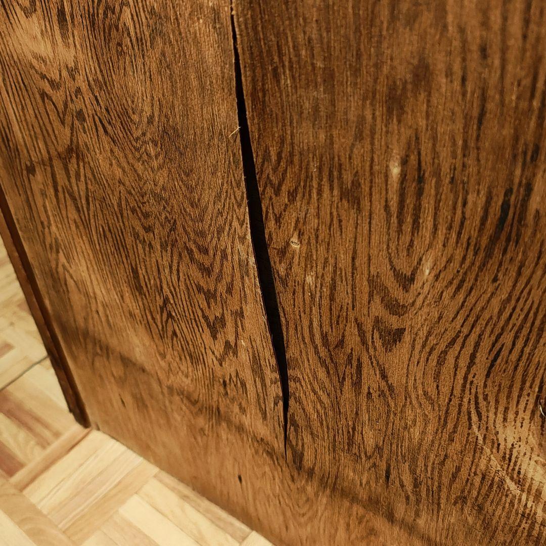 ガラス扉の本棚　食器棚　昭和レトロ　古家具