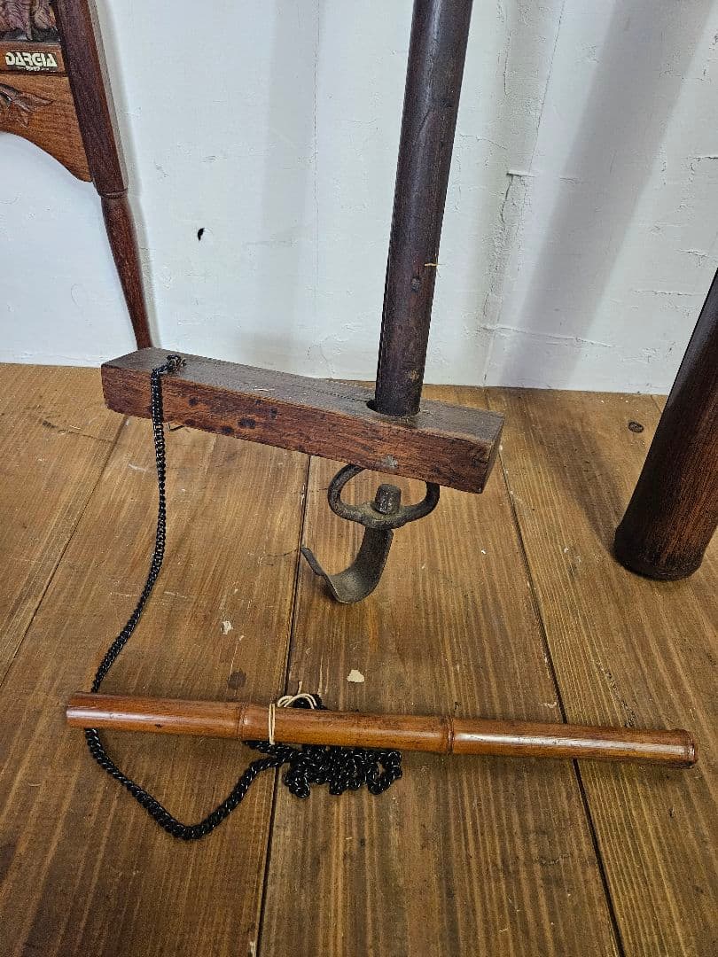 自在鉤 炉鍵 2本セット 囲炉裏 古家具 和モダン インテリア 古道具 竹