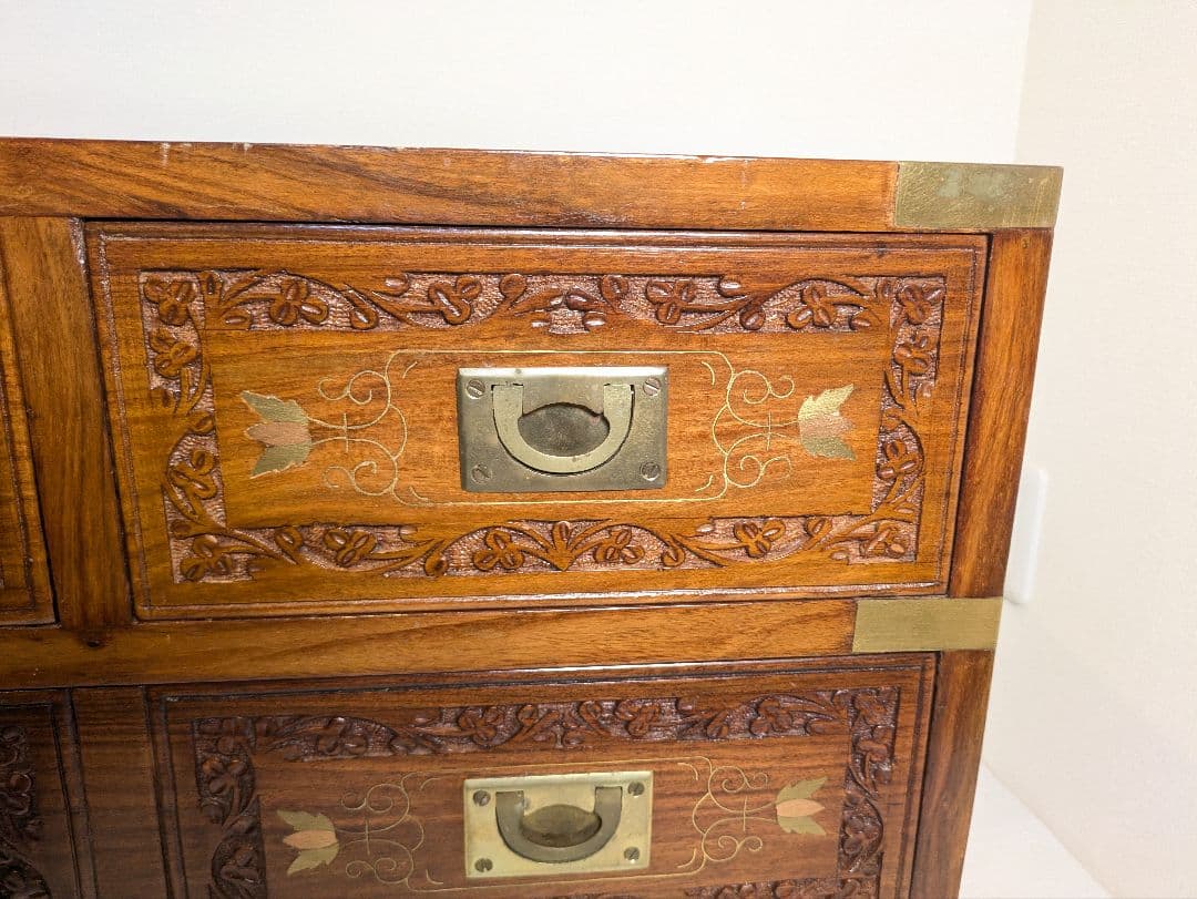 アンティーク　木彫　家具　彫刻　 チェスト 引き出し
