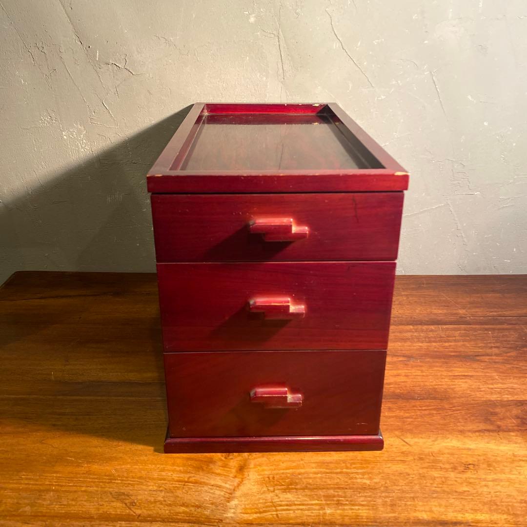 昭和レトロ 三段小引き出し ローズウッド 収納 インテリア 古家具