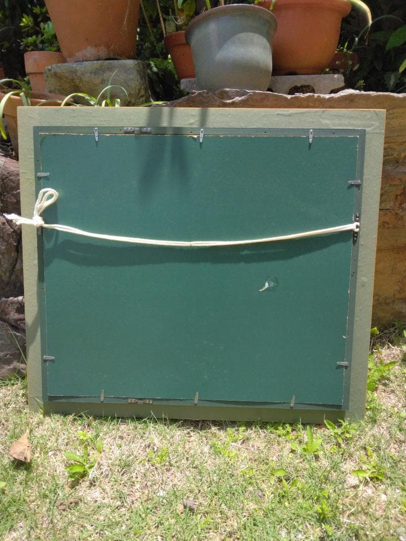 デイゴの花 油絵額縁付き