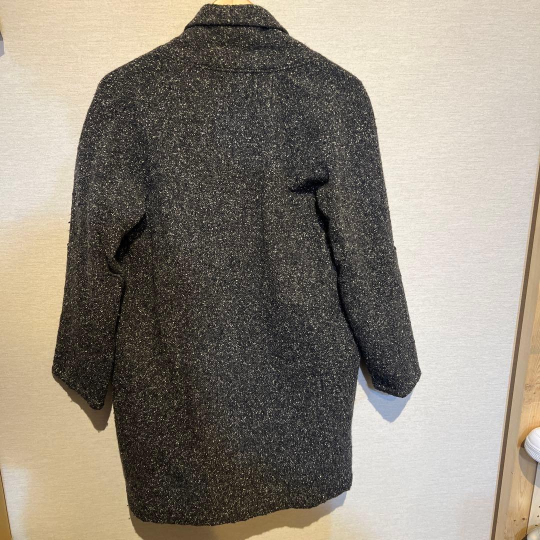 MITTAN シルクネップ半纏ロング コート グレー