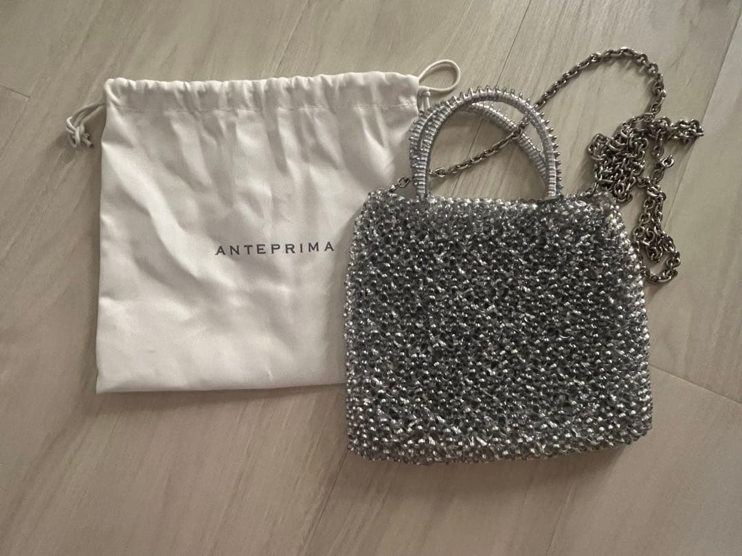 美品 ANTEPRIMAスタンダード ミニアトゥーラ ワイヤーバッグ シルバー