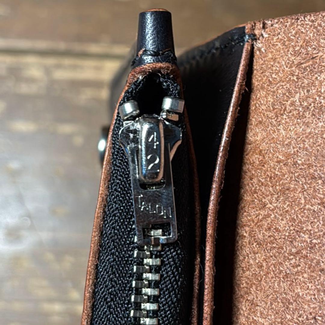 二段階右折様 茶芯ハンドメイドトラッカーウォレット