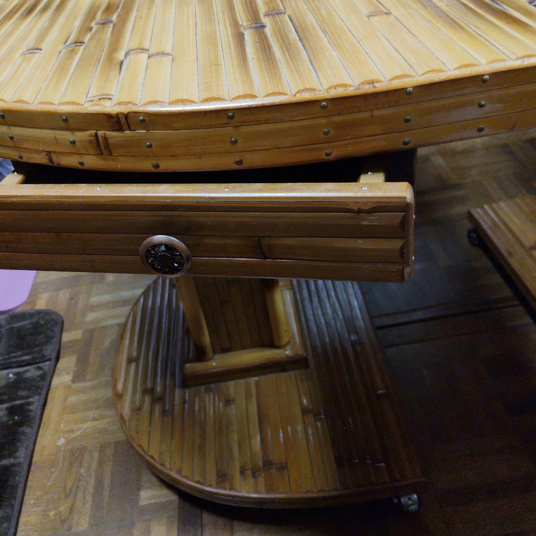 梅里竹芸　竹製キャスター付き　テーブル