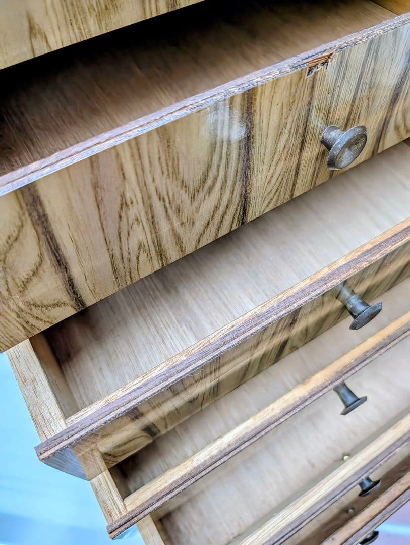 昭和ヴィンテージ✨️ネームプレート付き 木製 6段引き出し チェスト　古道具