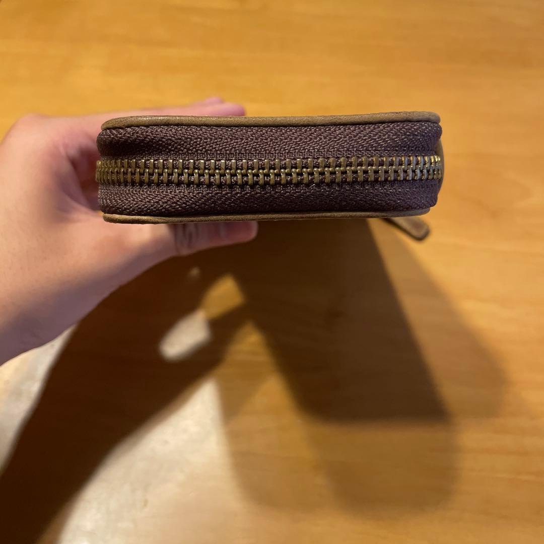 バハギア & クラフト ラウンドジップペンケース コンパクト　オリーブブラウン