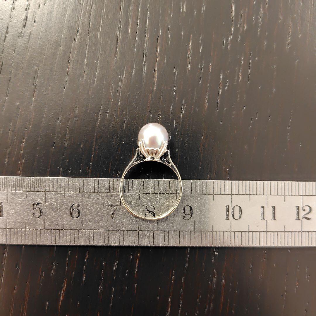【気品漂う】K14WG グレーパール リング（8号〜9号相当）