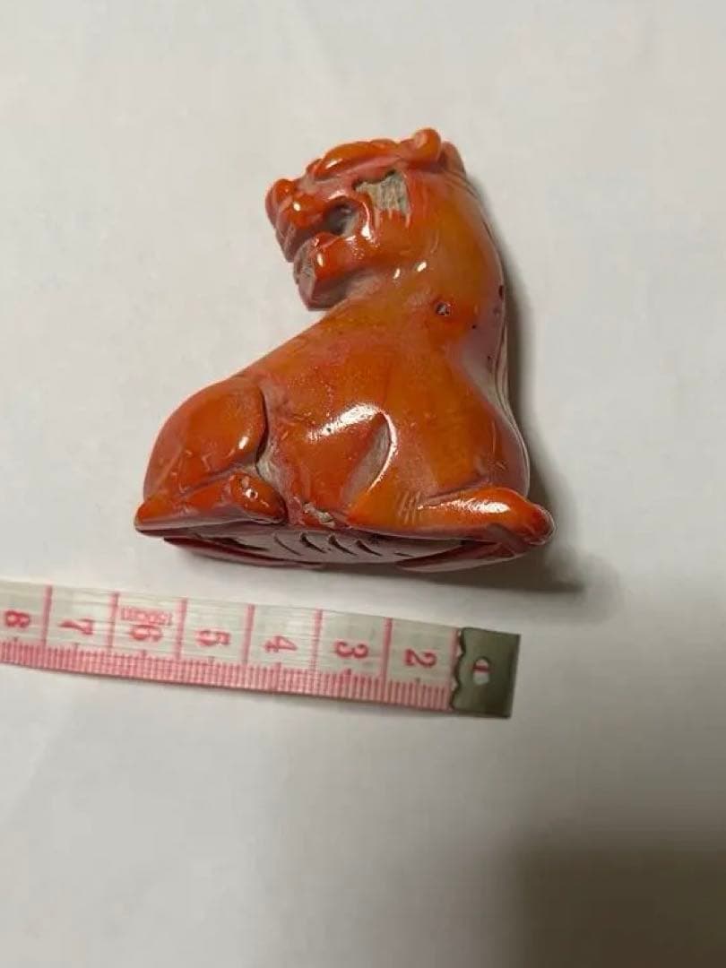 山珊瑚？珊瑚獅子の彫刻 置き物