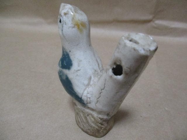 中国　唐代　白磁小鳥の笛　I34-3