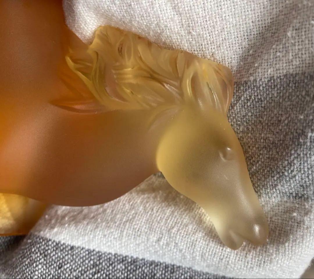 ラリック　馬　置物　アンバー　琥珀