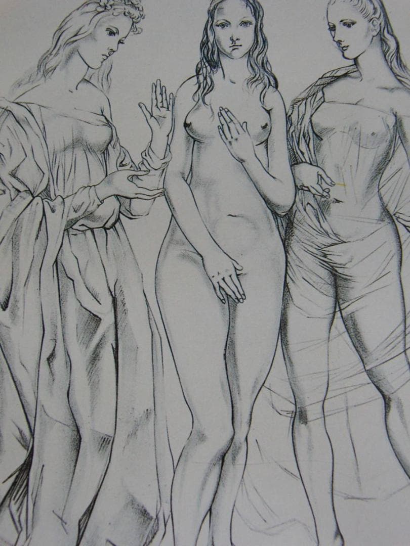 藤田嗣治、【La Jeunesse】、希少な額装用画集より、厳選、新品額装