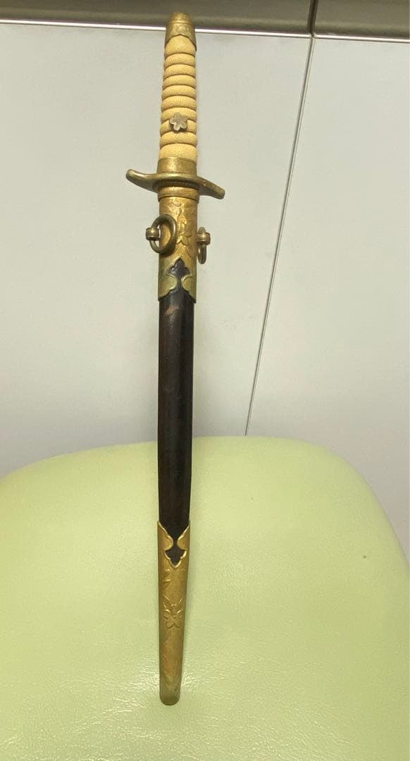 日本軍　軍刀　拵え　模造刀　指揮刀　儀礼刀　海軍短剣　ジャンク品全長42.5cm