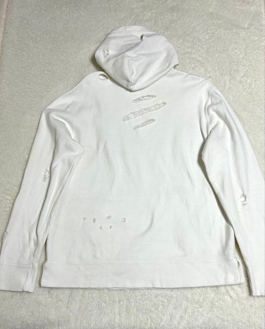 NUMBER (N)INE ナンバーナイン ダメージ パーカー ホワイト L
