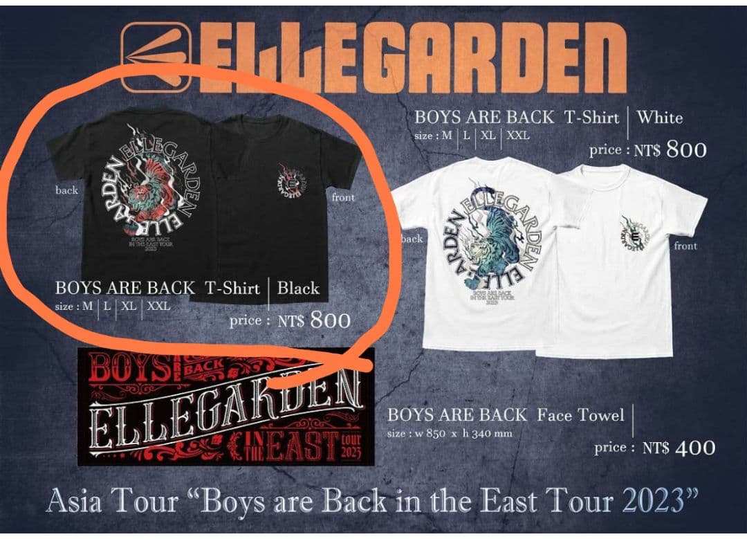 b*r様 ELLEGARDEN Tシャツ　海外公演2023 エルレガーデン Lサ
