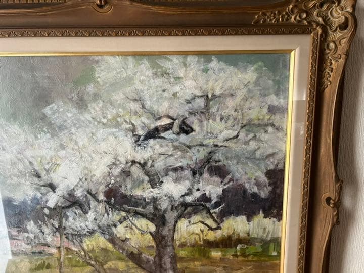 犀川愛子「春日」白日展内閣総理大臣賞受賞者の風景画　油絵