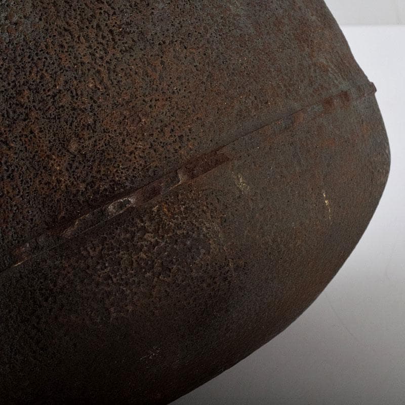 茶道具　釜師　角谷莎村作　尾張釜　共布共箱　V　9158D