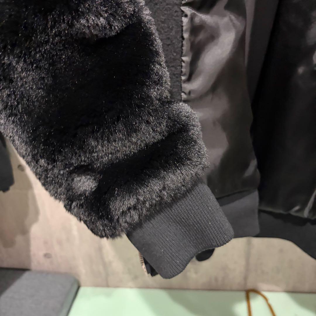 NO ID BLACK ファーフーディー　メンズ　ブラック