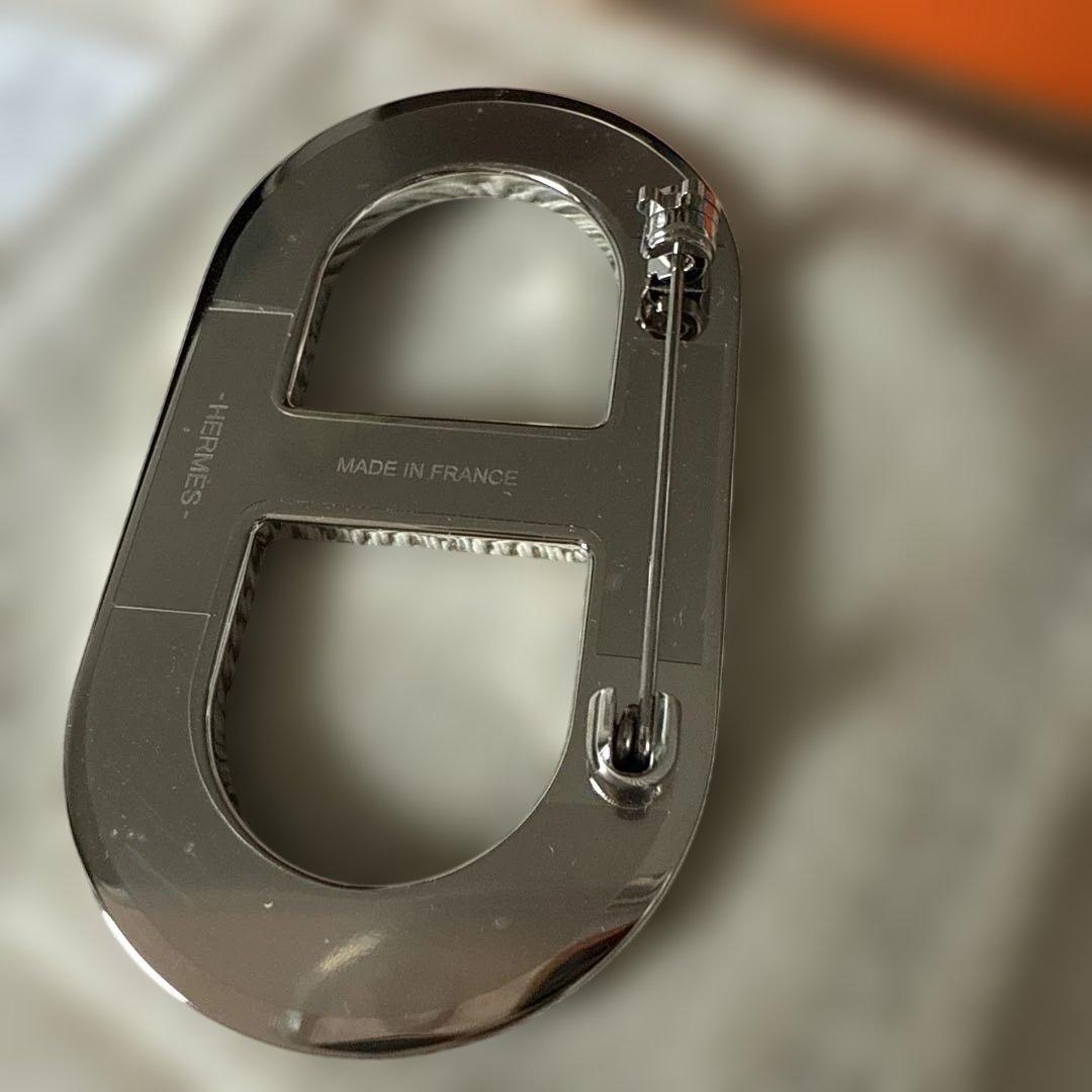 【未使用品】 エルメス　シェーヌダンクル　ブローチ￼ エプソン　ブルー系