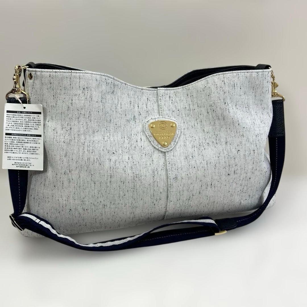 アタオ　ATAOエルヴィ ホワイトデニム ショルダーバッグ
