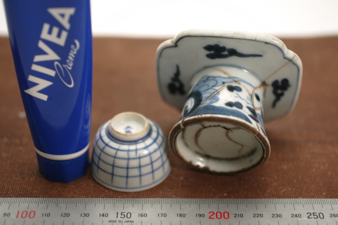 【即購入可】古伊万里／九谷焼／春画／盃台と酒盃・杯／５セット／酒器／ぐい呑／骨董