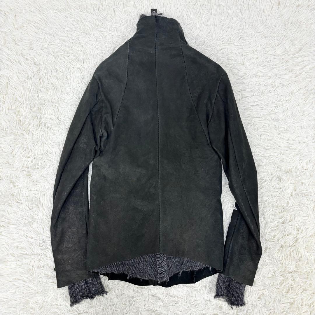 ISAAC SELLAM ラムレザー シングル ライダースジャケット S