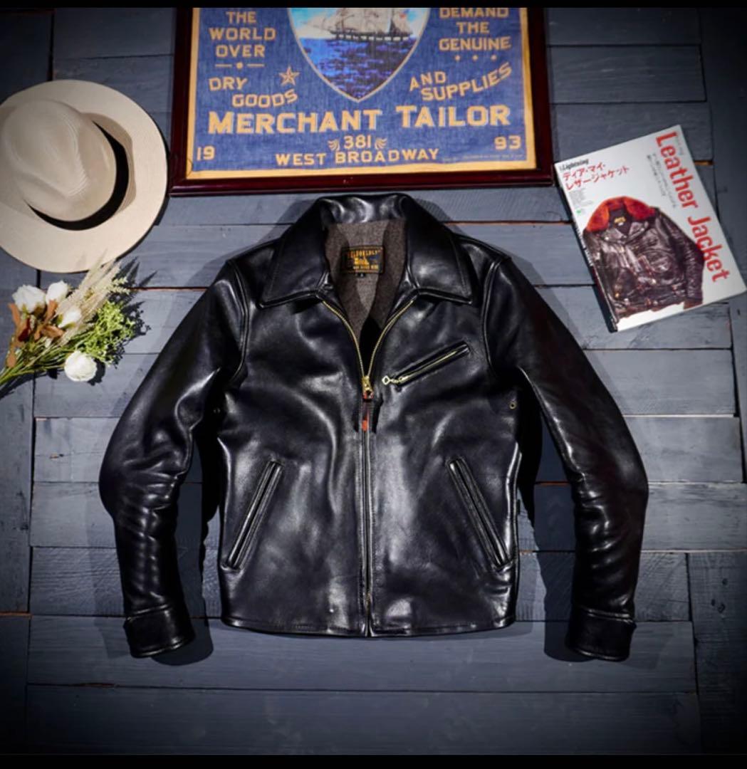 ホースハイドレザー シングルライダースジャケット