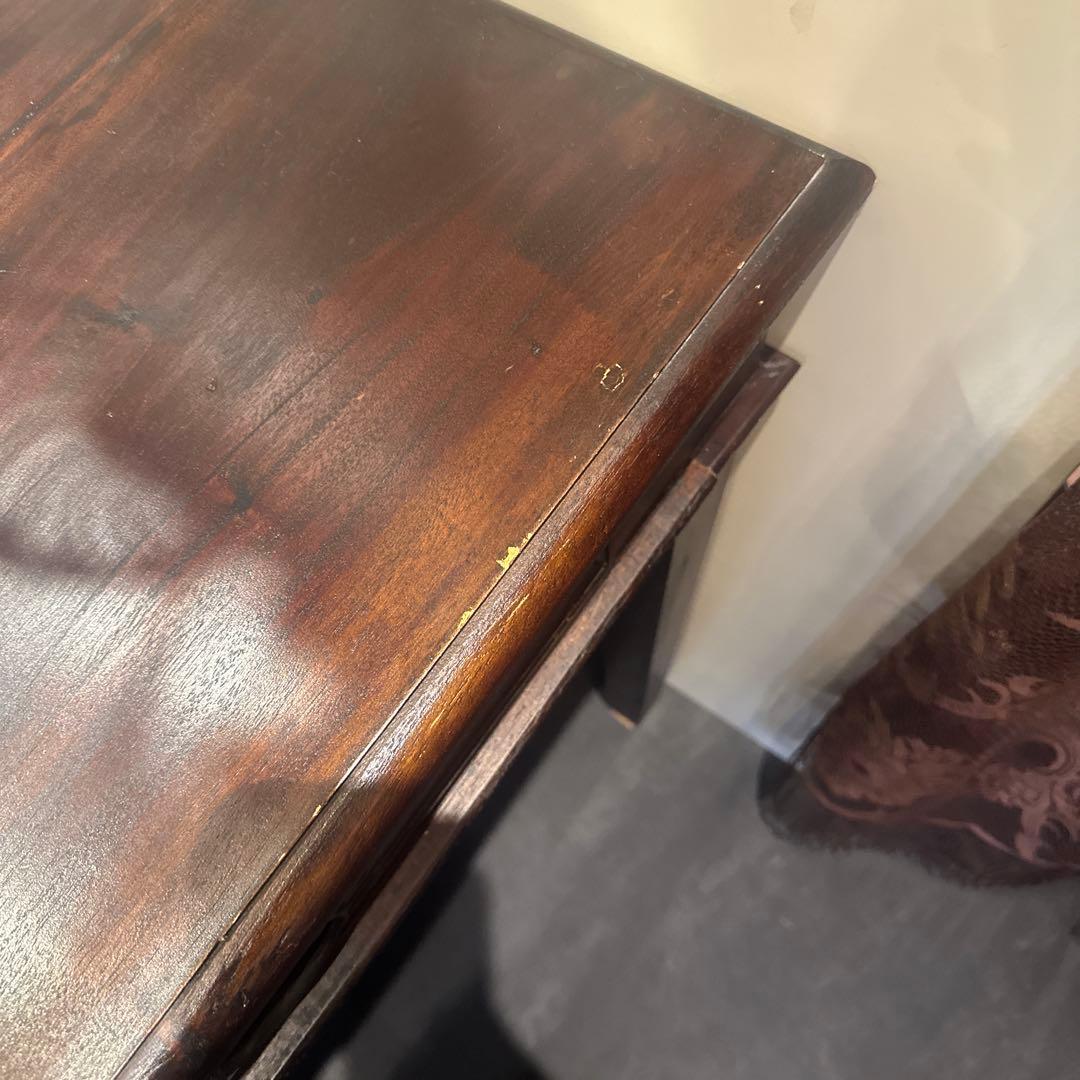 ⭐︎木製文机 ダークブラウン 引き出し2つ⭐︎
