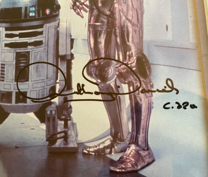半額　スターウォーズ　C3-PO とR2-D2俳優直筆サイン入り写真　証明付き