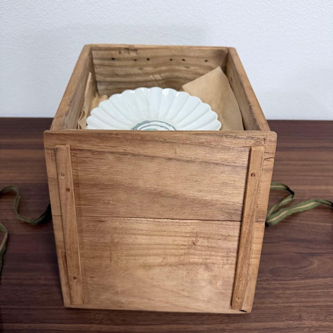 大正時代　十二代　酒井田柿右衛門　錦　鳳凰文菊花形皿　十客　銘　渦福　料理屋