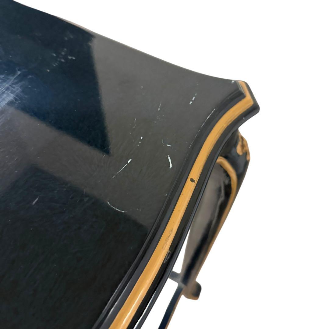 ヨーロピアン調 黒×金 花台 サイドテーブル 猫脚