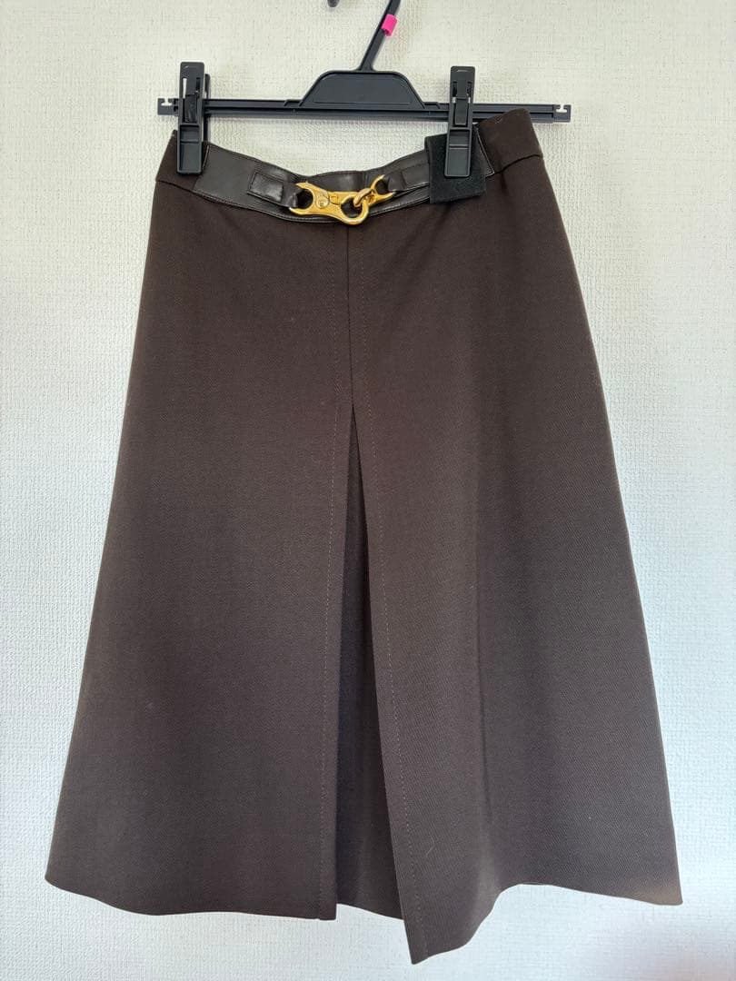 Vintage CELINE ブラウン フレアスカート 38サイズ