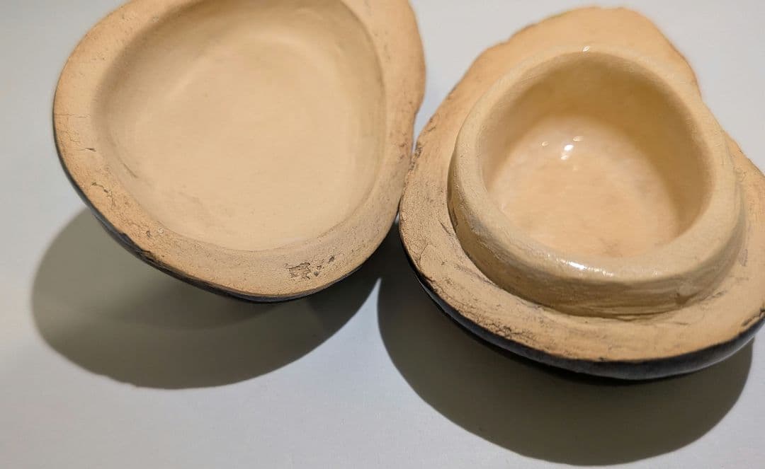 『佐々木二六』三代松柏庵　茄子割　香合　愛媛　二六焼　茶道具　共箱