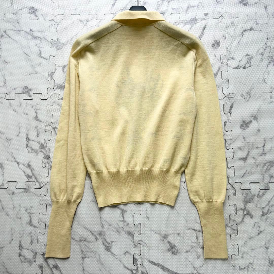 エルメス シルク 長袖シャツ ニット ポロ セリエボタン 40 ヴィンテージ