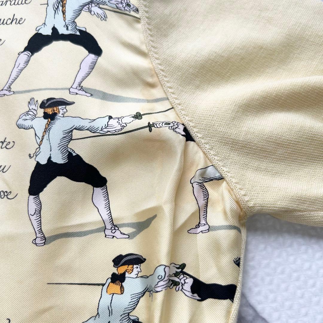 エルメス シルク 長袖シャツ ニット ポロ セリエボタン 40 ヴィンテージ