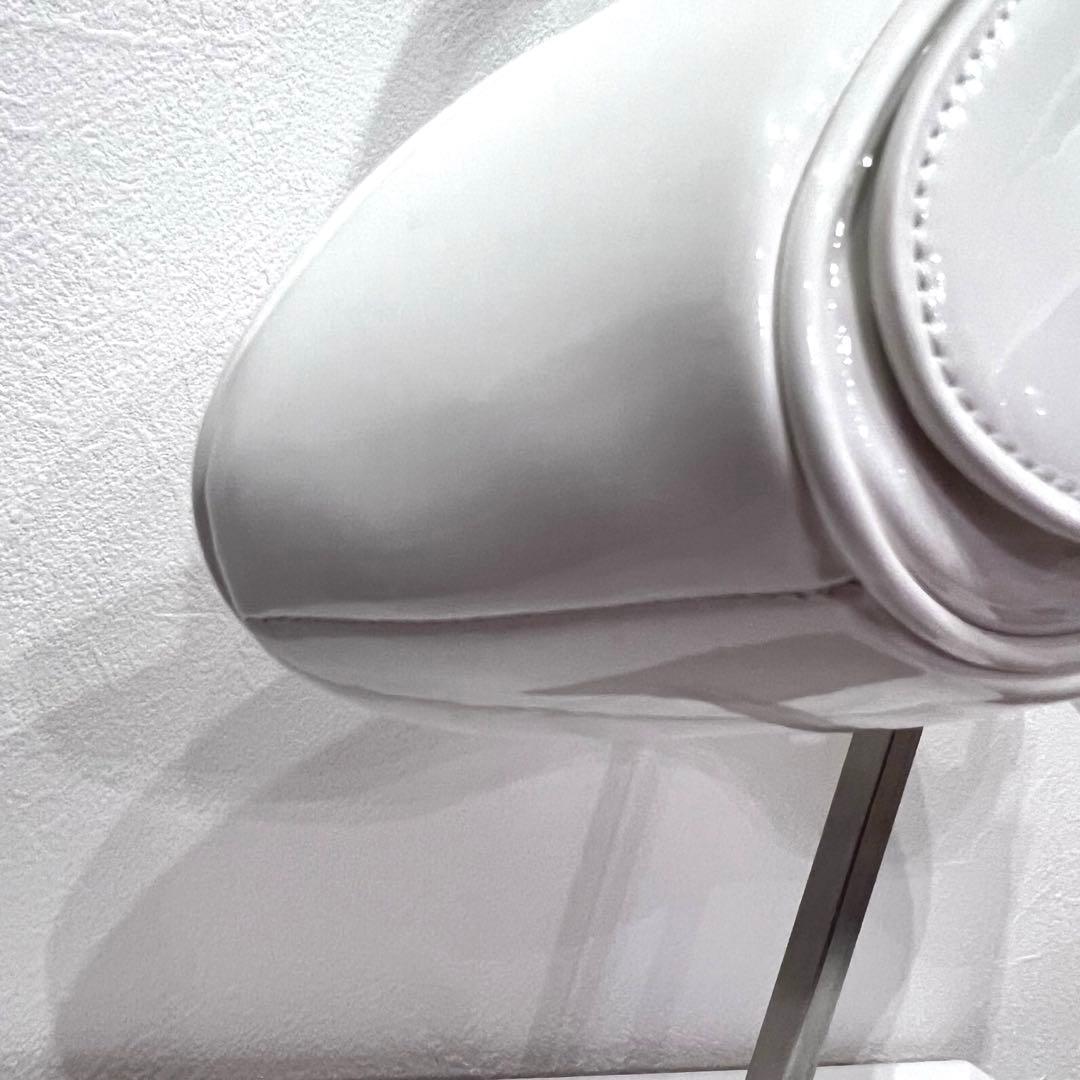 タグ付未使用品✨DIESEL ロゴ金具 エナメル調 ショルダーバッグ 白