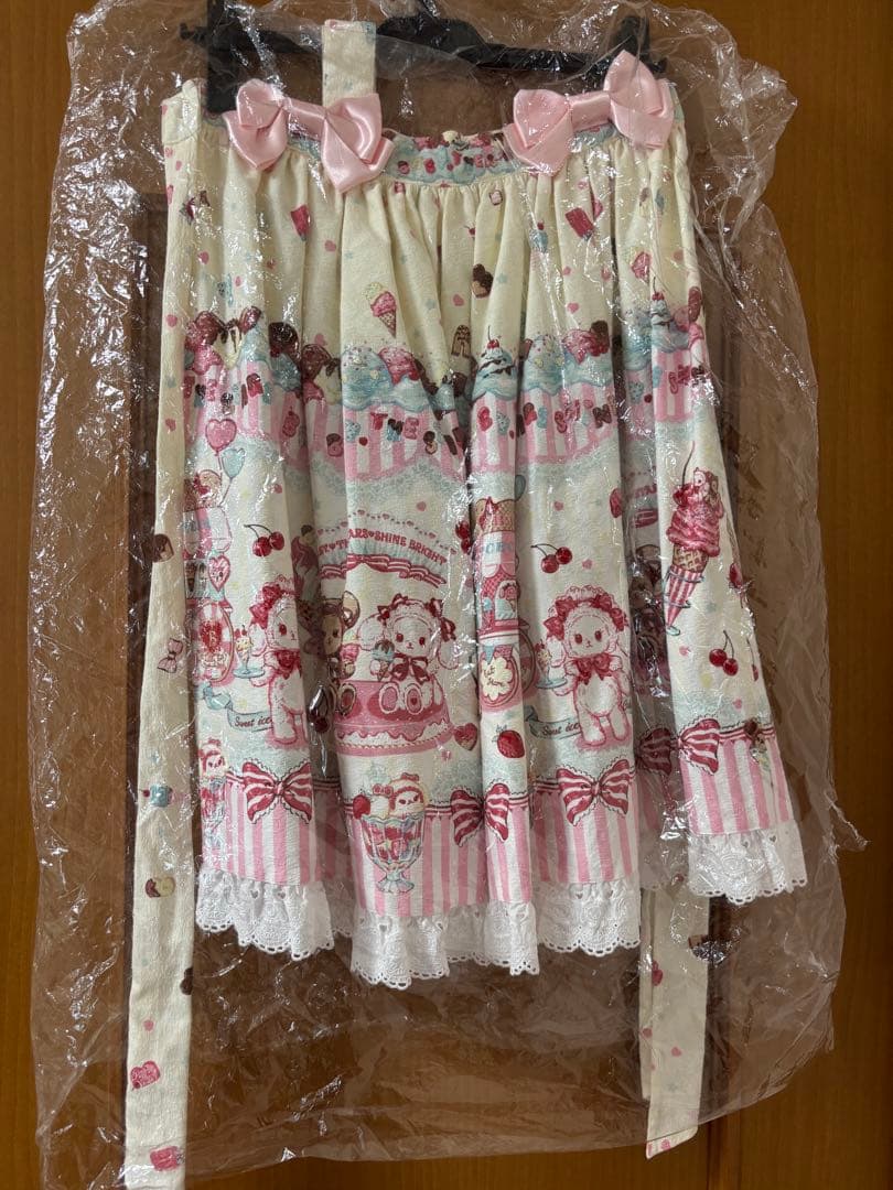 くみゃちゃんのSweet Ice Cream柄スカート　生成り　BABY