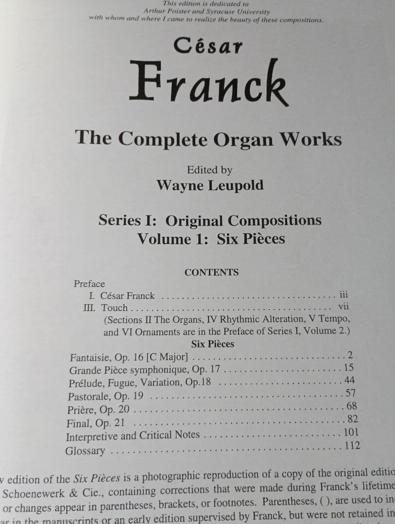 フランク　楽譜　オルガン