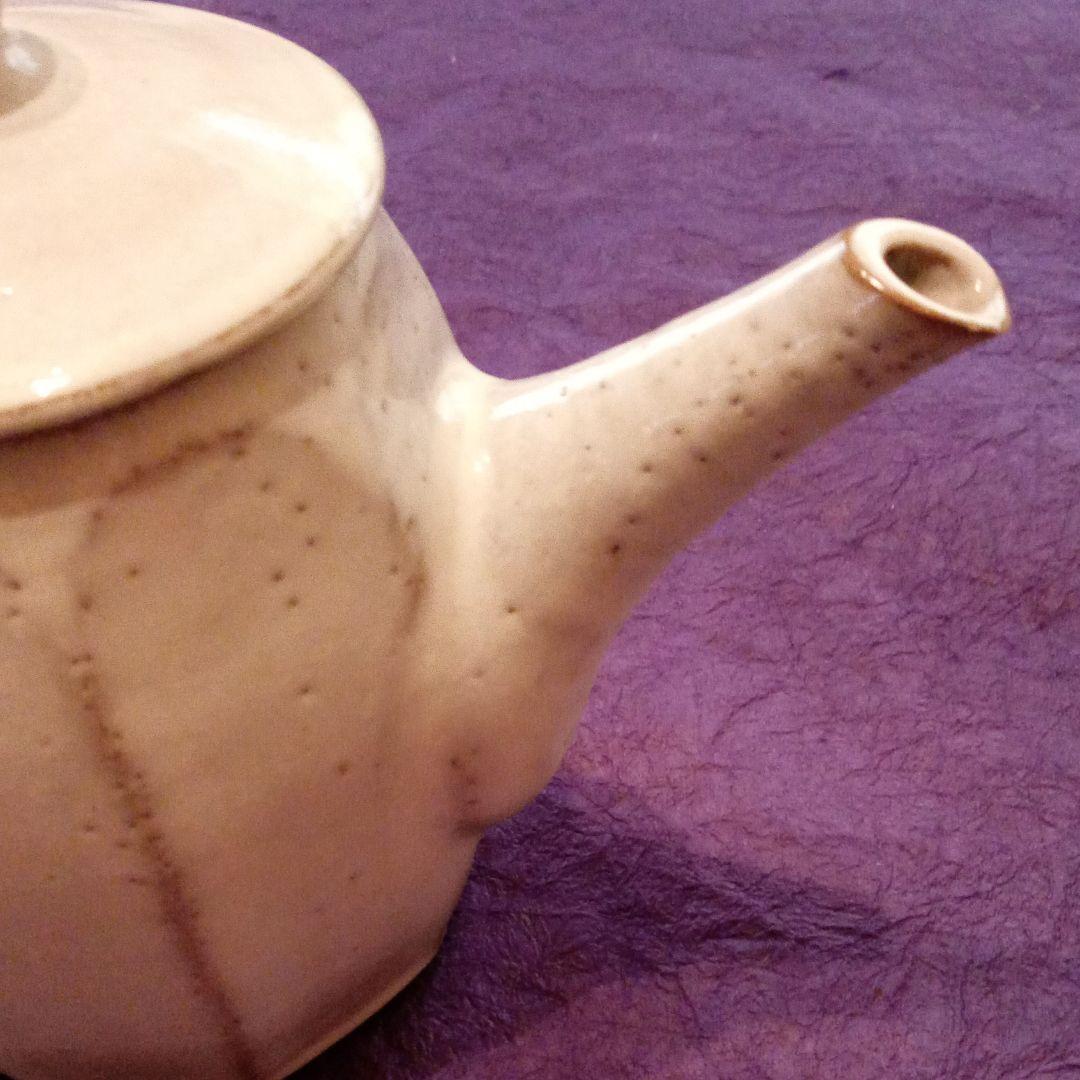 福光焼　白釉面取ポット