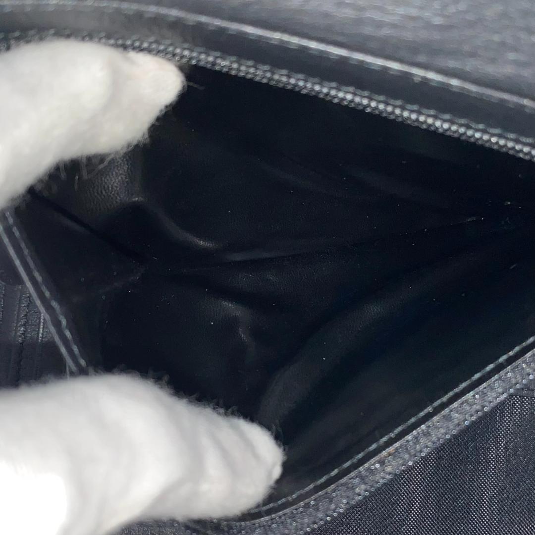 ロエベ 折り財布 リピートアナグラム ブラック ナイロン レザー シルバー金具