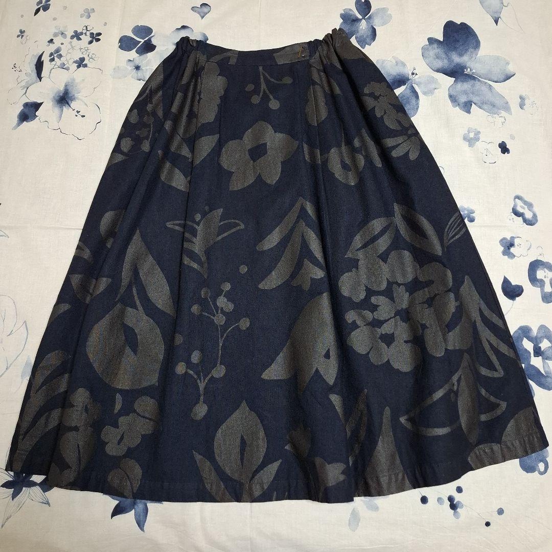 【パラスパレス】インディゴのフレアースカート★綿★サイズ０