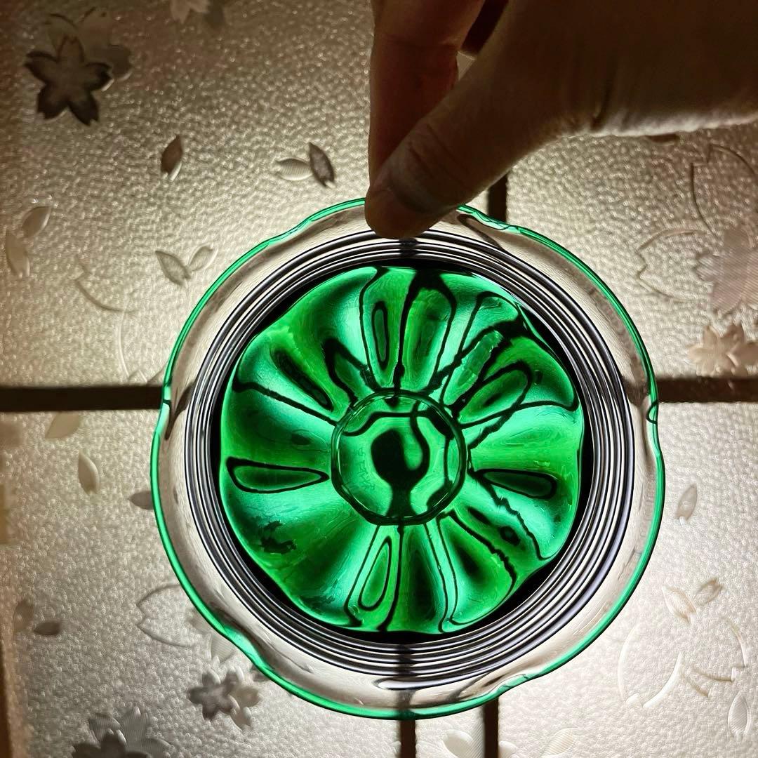 骨董　現代アート　北洋硝子　秋村実　作品　紫千巻　輪花碗　氷コップ　１客